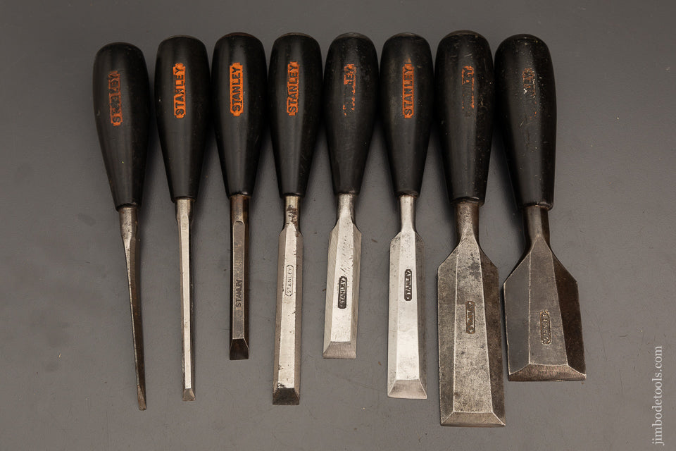 Graduated Set of 8 STANLEY No. R50 EVERLASTING Chisels - 102303
