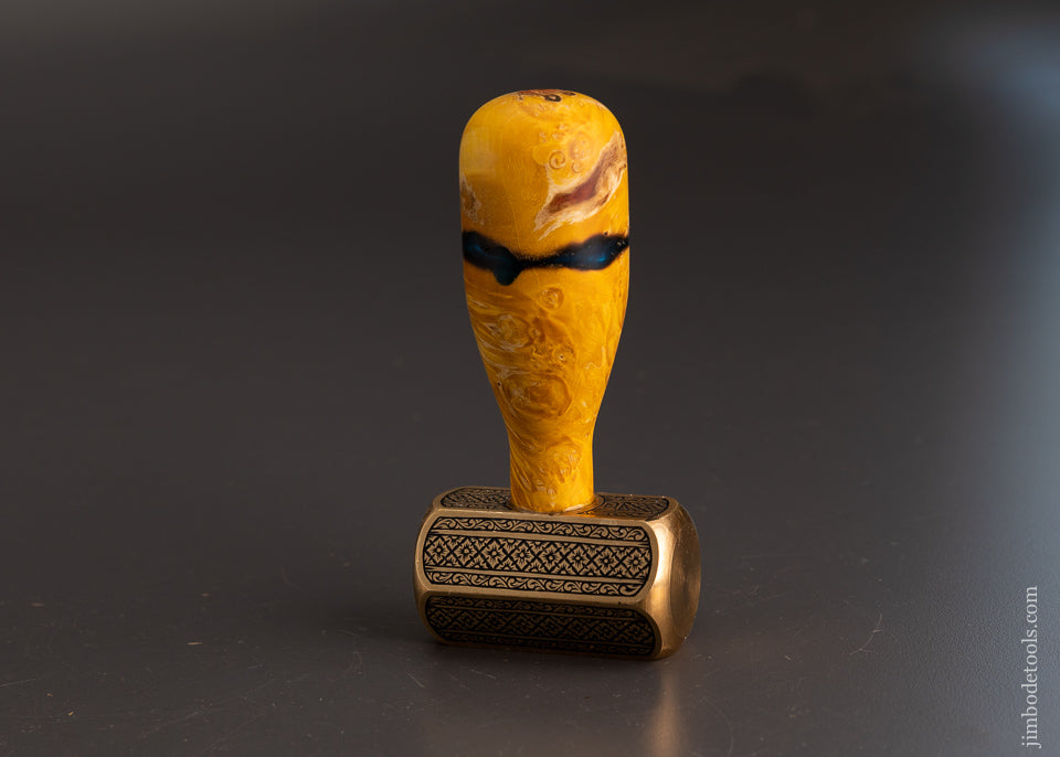 Drop Dead Stunning Engraved Brass Carver’s Mallet 1 Pound by MIKHAIL DAVYDOV - 103743