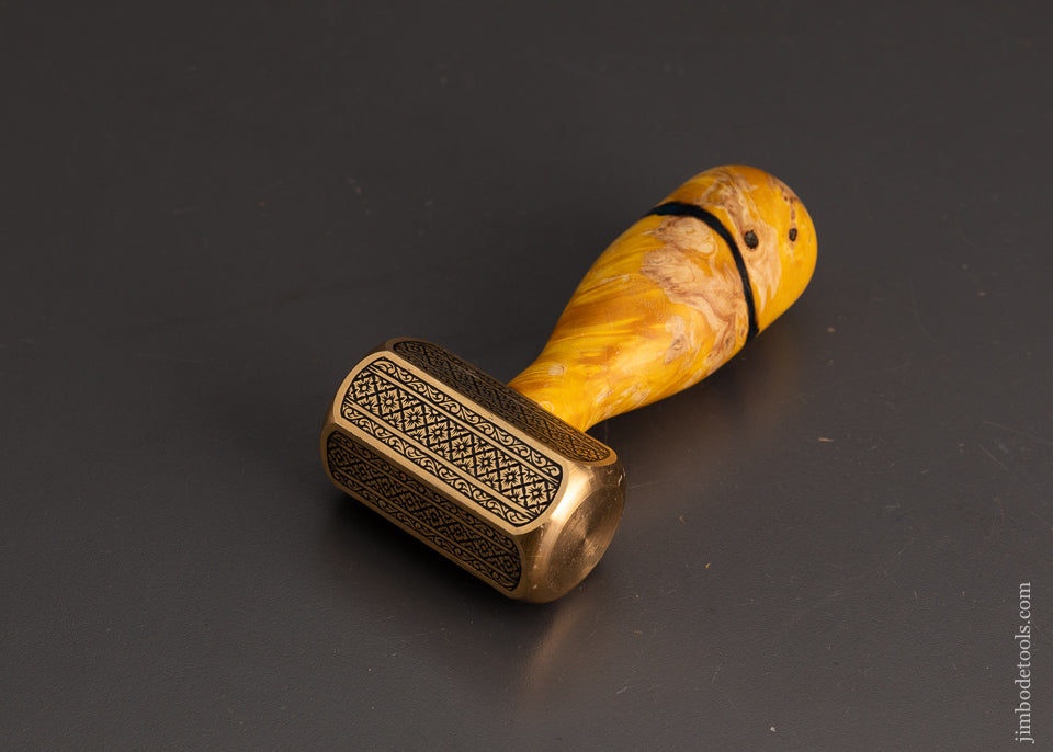 Drop Dead Stunning Engraved Brass Carver’s Mallet 1 Pound by MIKHAIL DAVYDOV - 103743