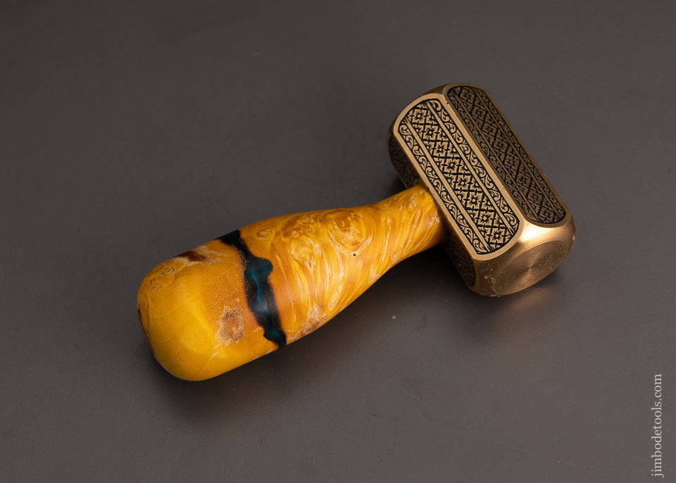 Drop Dead Stunning Engraved Brass Carver’s Mallet 1 Pound by MIKHAIL DAVYDOV - 103743