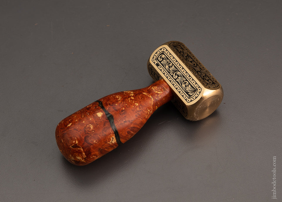 Drop Dead Stunning Engraved Brass Carver’s Mallet 1 Pound by MIKHAIL DAVYDOV - 103744