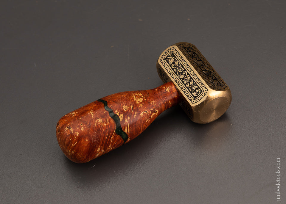 Drop Dead Stunning Engraved Brass Carver’s Mallet 1 Pound by MIKHAIL DAVYDOV - 103744