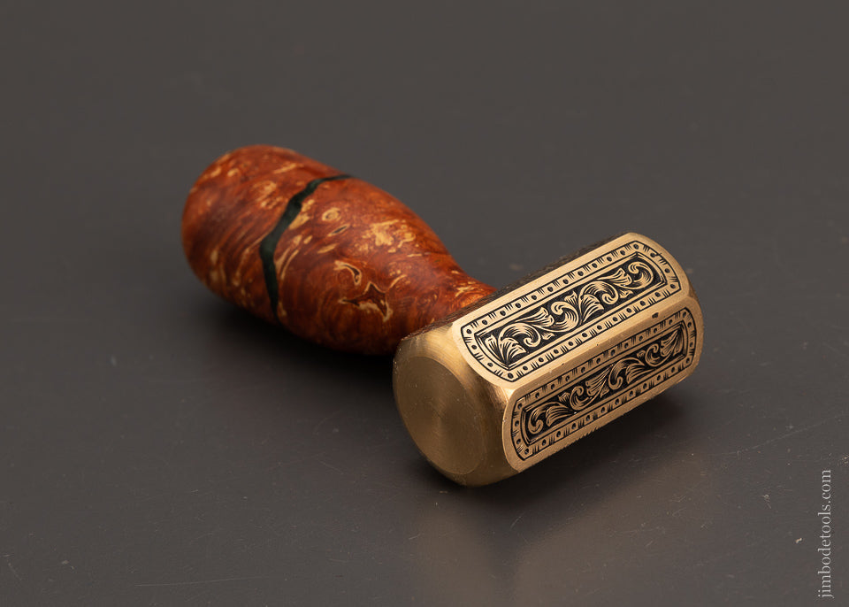 Drop Dead Stunning Engraved Brass Carver’s Mallet 1 Pound by MIKHAIL DAVYDOV - 103744