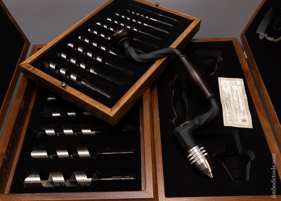 Beautiful BRIDGE CITY TOOL WORKS MILLENNIUM BRACE & 17 Bits MINT! In Their Original Walnut Presentation Boxes - 108580