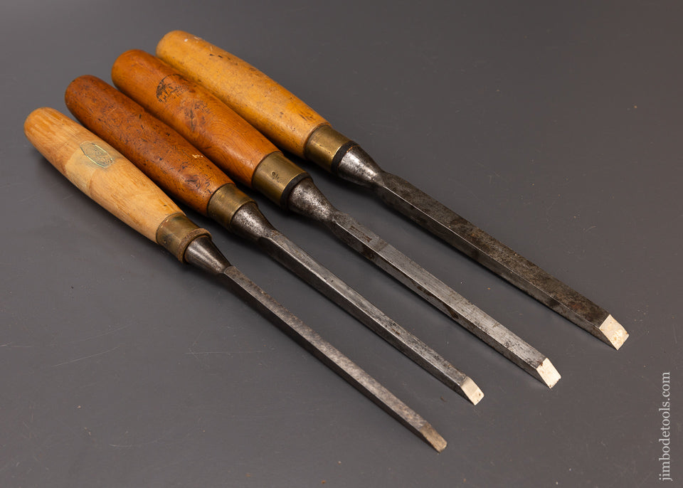 4 Fine MARPLES Boxwood Handled Mortise Chisels - 108581