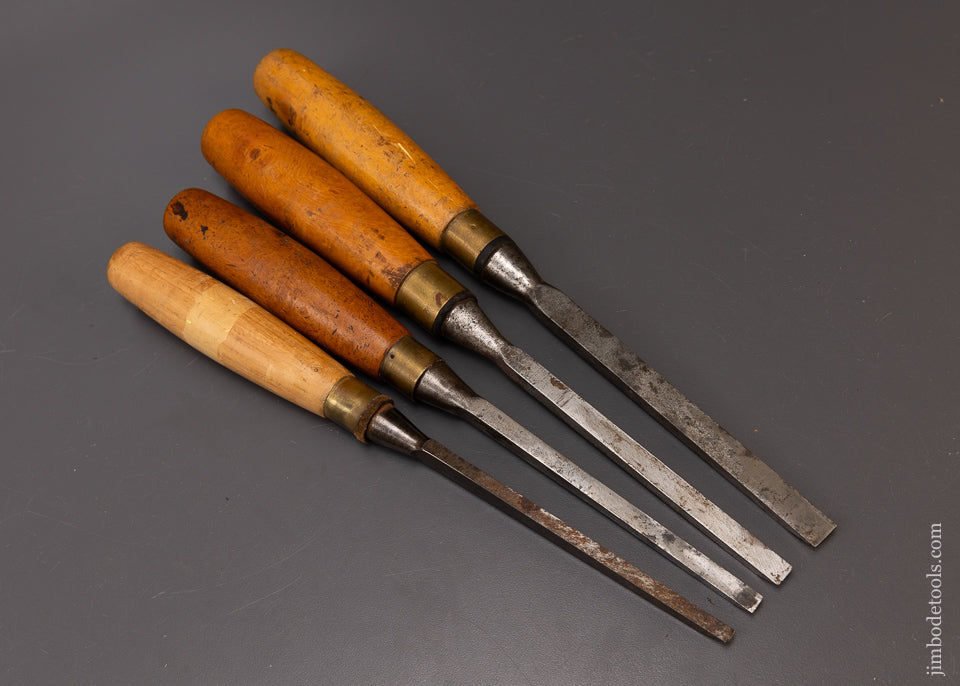 4 Fine MARPLES Boxwood Handled Mortise Chisels - 108581