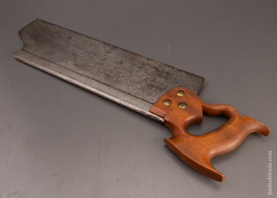 Rare Saw DISSTON No. 9 REGAN PATENT 16 Inch Back Saw with Ogee Toe - 111148