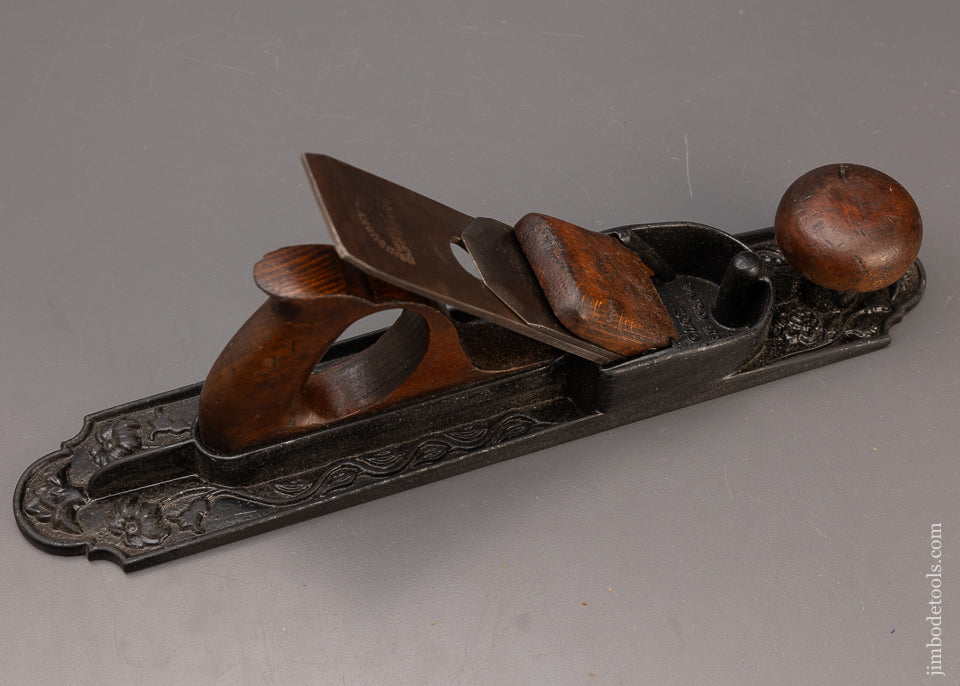 Rare MORRIS PATENT NOV. 8, 1870 Bench Plane with Floral Casting - 111558