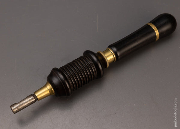 Fine Solid Ebony & Brass Bow Drill by BUCK (Unmarked) - 111732