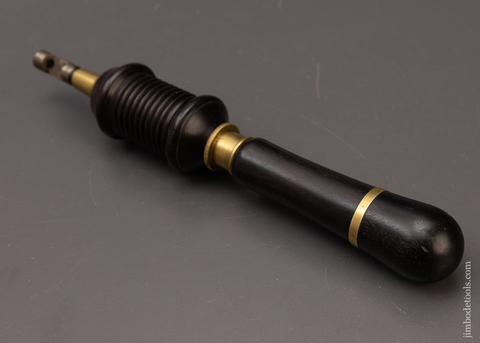 Fine Solid Ebony & Brass Bow Drill by BUCK (Unmarked) - 111732