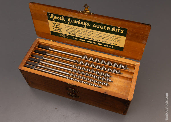 Complete Extra Fine Set of 13 RUSSELL JENNINGS Auger Bits in Original 3 Tiered Box - 111767