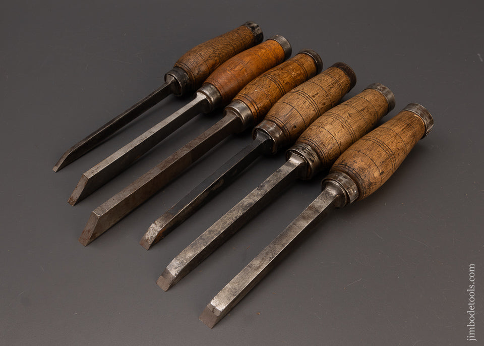 Great Set of 6 Dutch Heavy Mortise Chisels - 111856