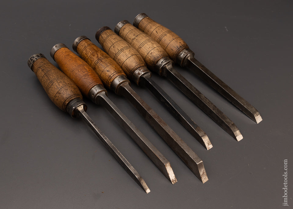 Great Set of 6 Dutch Heavy Mortise Chisels - 111856