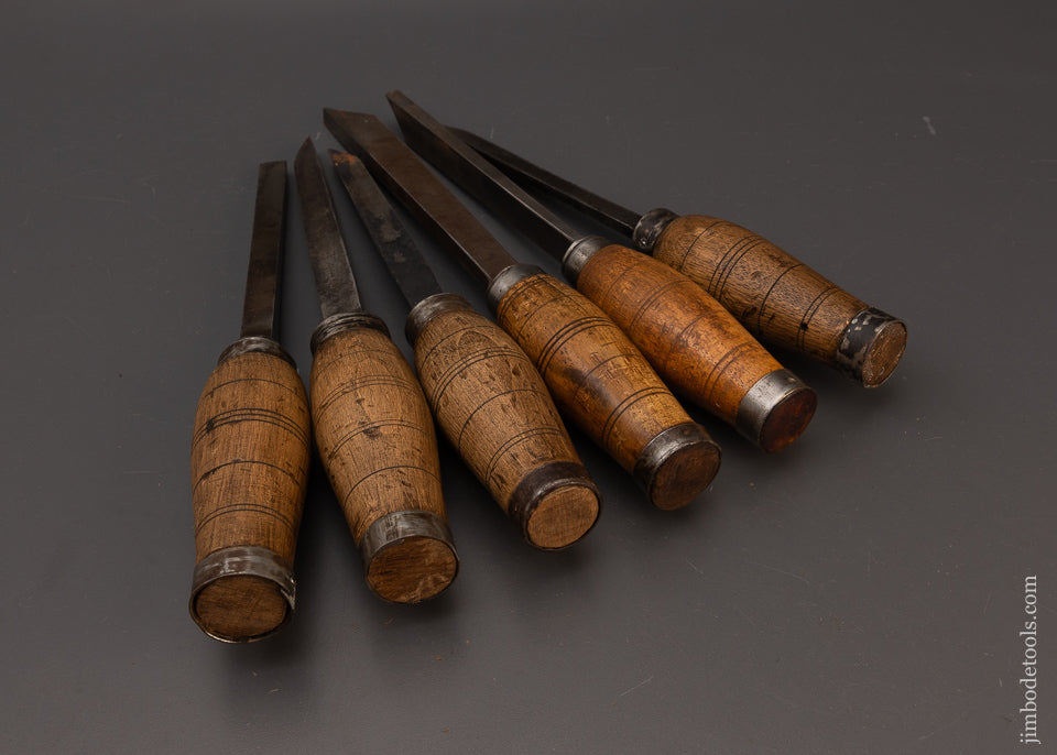 Great Set of 6 Dutch Heavy Mortise Chisels - 111856