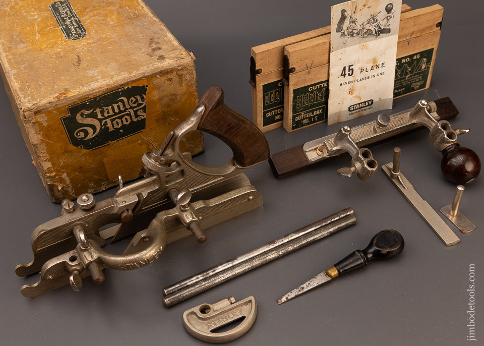 Near Mint STANLEY No. 45 Combination Plow Plane SWEETHEART 100% Complete - 111860