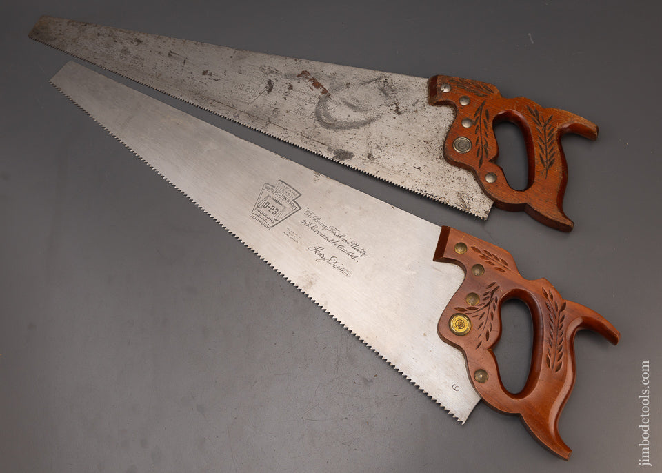 Great Pair of DISSTON D-23 Hand Saws Rip & Crosscut - 111929