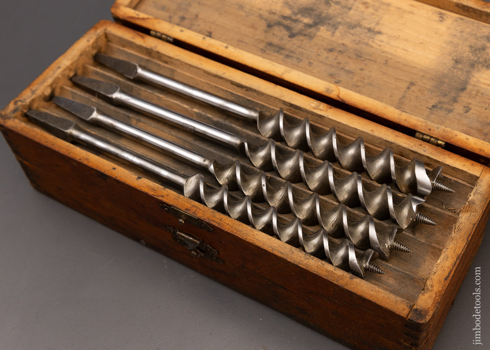 Complete & Fine Set of 13 RUSSELL JENNINGS Auger Bits in Original Three Tiered Box - 112102