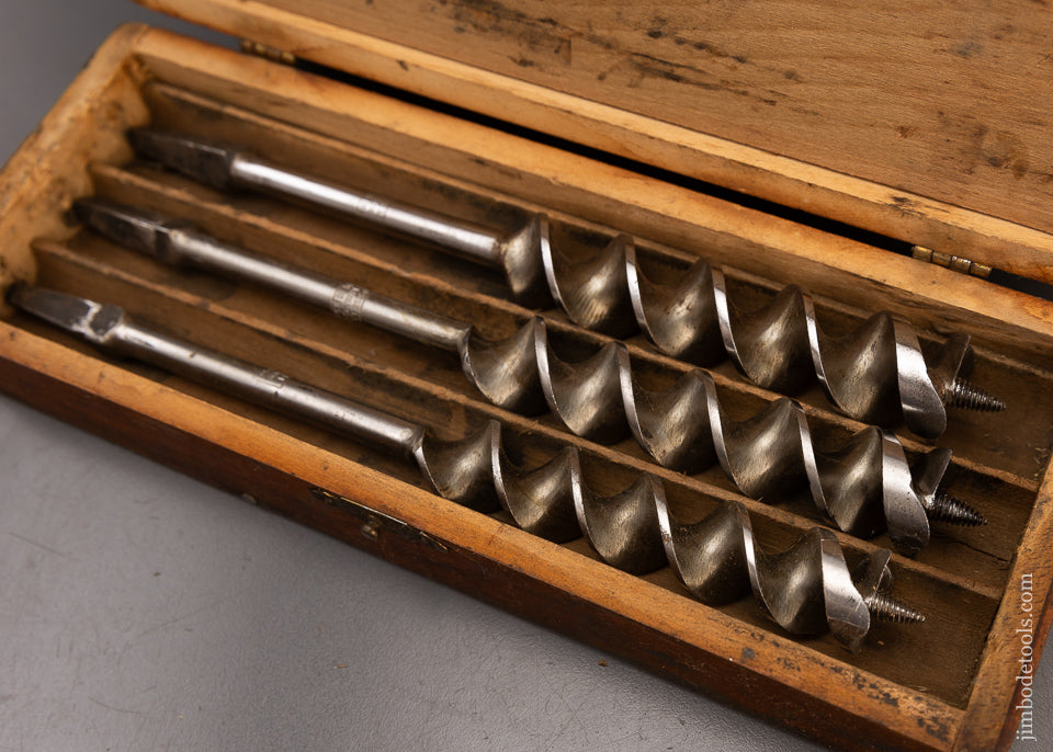 Complete & Fine Set of 13 RUSSELL JENNINGS Auger Bits in Original Three Tiered Box - 112102