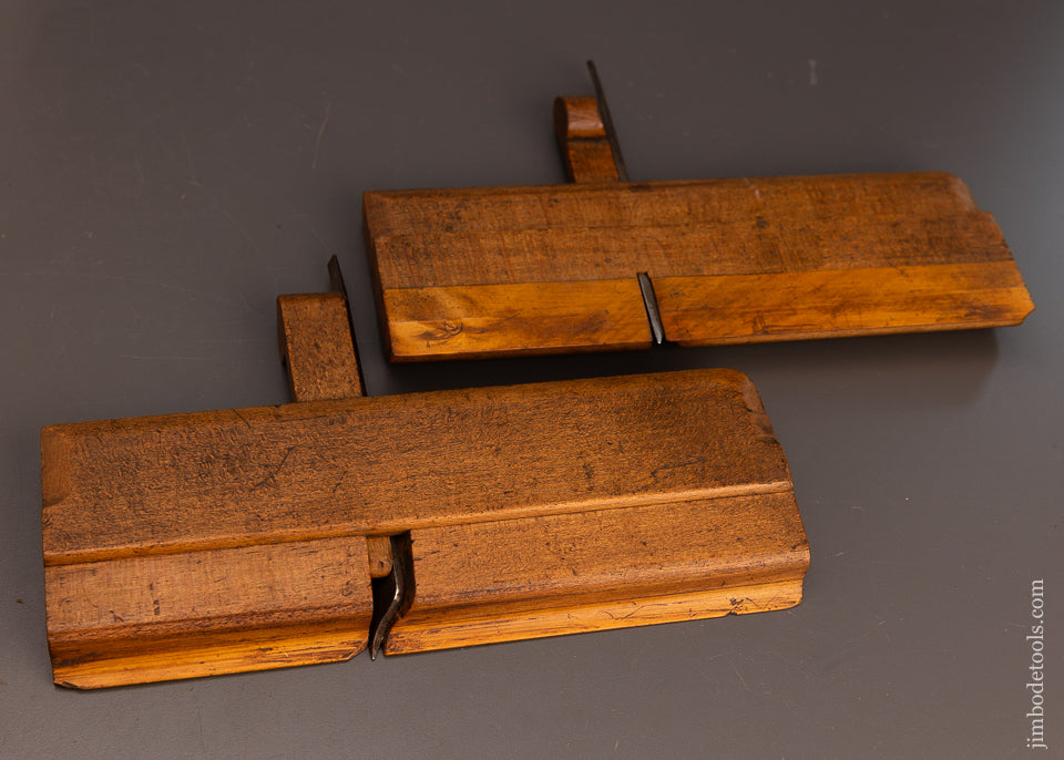 Extra Fine Fully Boxed Snipe Bill Moulding Plane Pair with Sideways Wedges by MOIR GLASGOW - 112354
