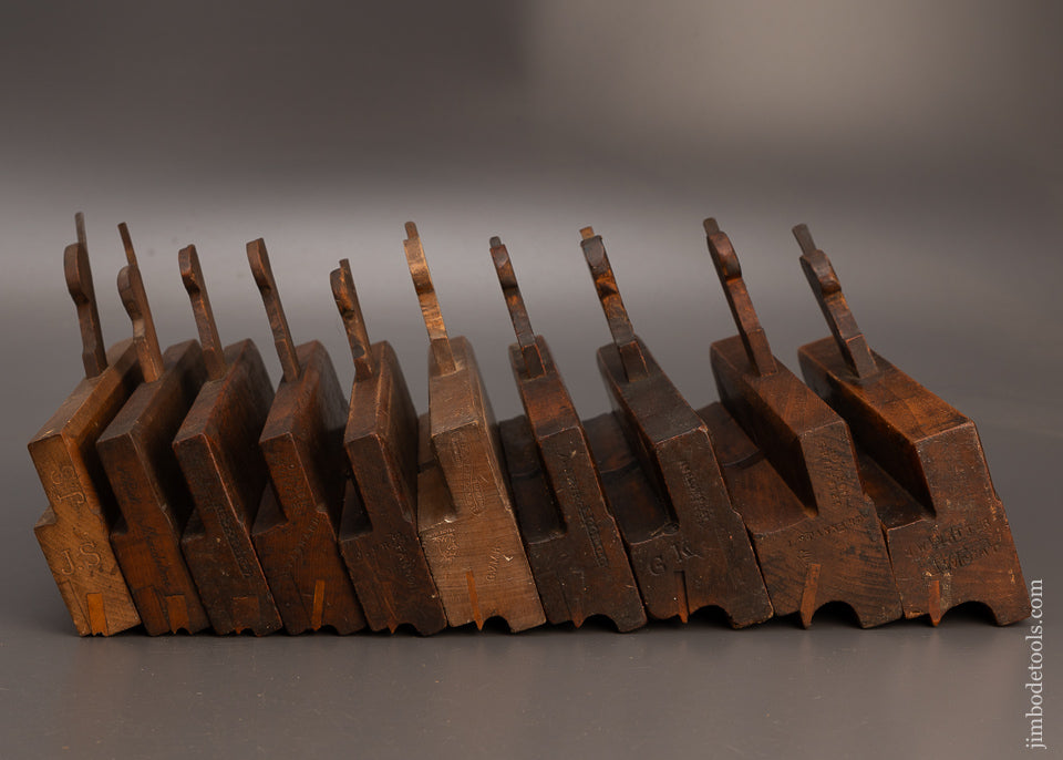 Excellent Working Set of 10 Side Bead Moulding Planes - 112526
