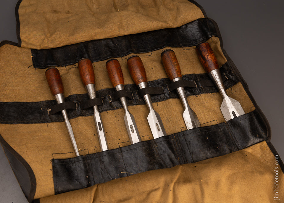 STANLEY EVERLASTING Chisel Set No. 120 Near Mint in Original Roll - 112617