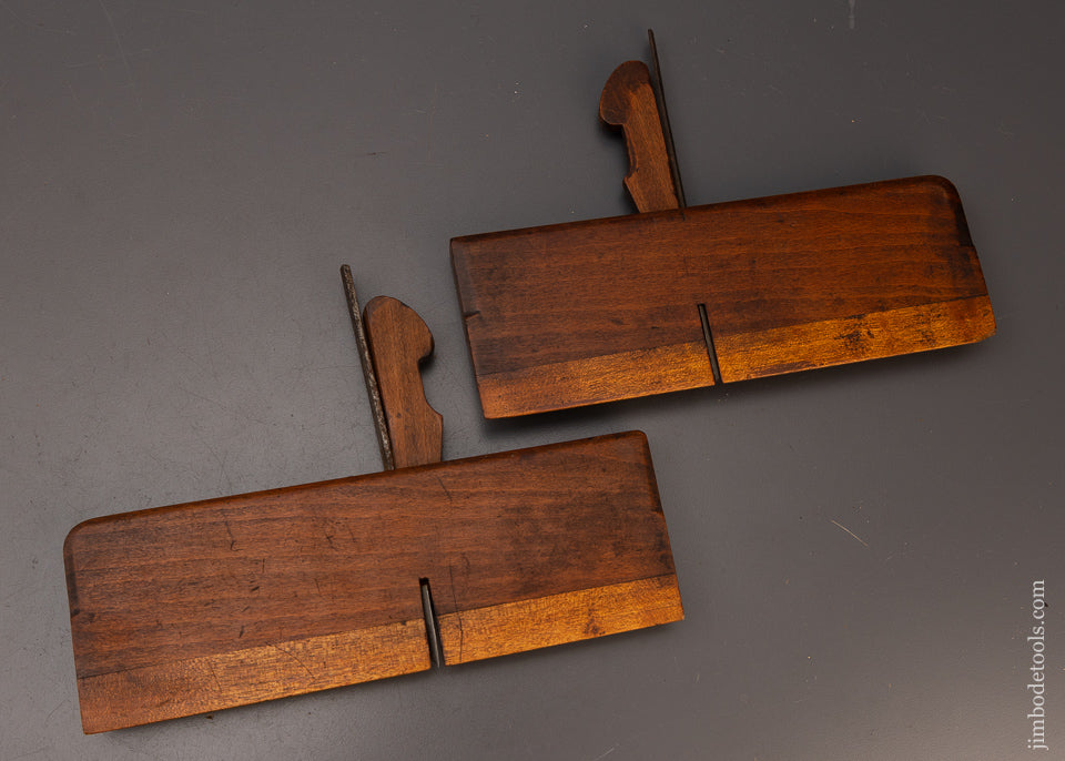 TUCKER LONDON 1867-70 Fine Pair of Side Rabbet Planes with Unusual Keyed Boxing - 112696