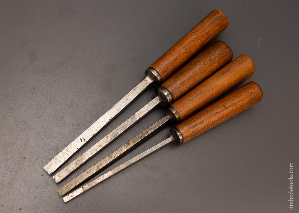 Fine Set of 4 I. & H. SORBY Pig Sticker Mortise Chisels - 112710