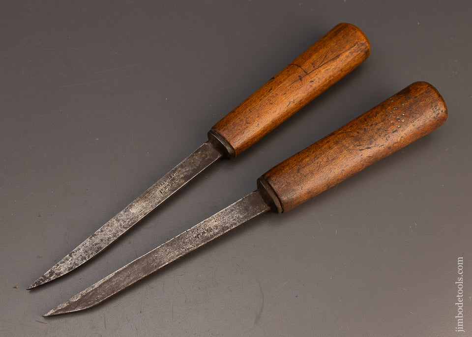 Fine Pair of 18th Century Pig Sticker Mortise Chisel by P. LAW - 112738