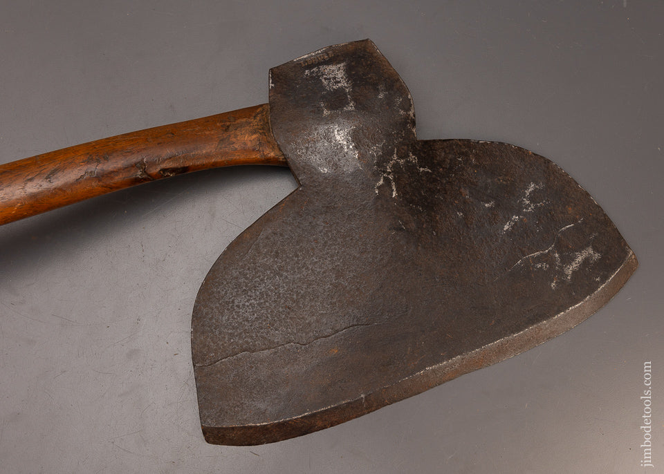 Good User Offset Single Bevel Broad Axe Hewing Axe by I. BRULE - 112758