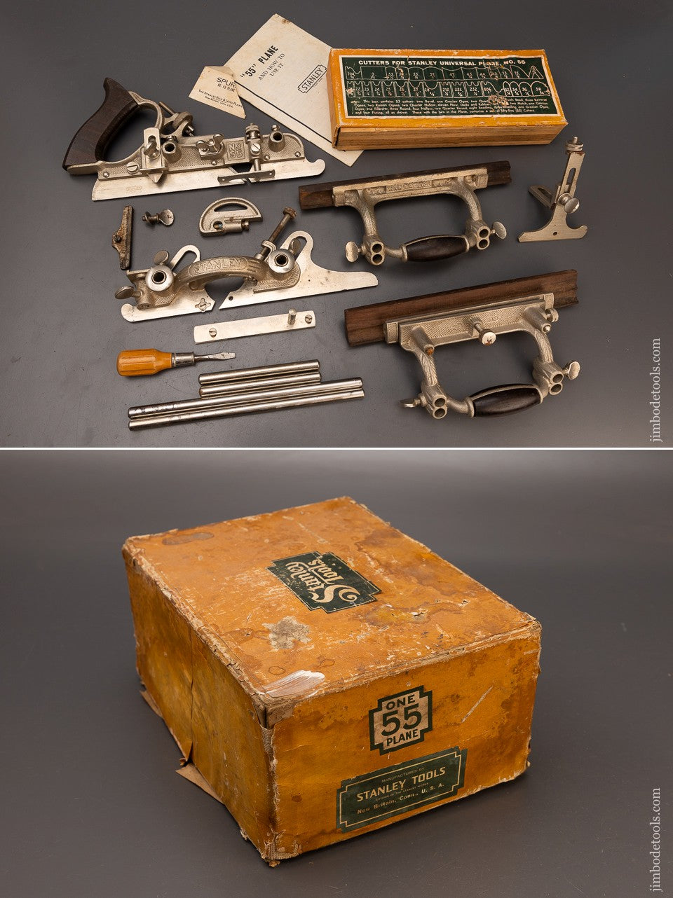 Near Mint 100% Complete STANLEY No. 55 Combination Plane in Original Box - 112795