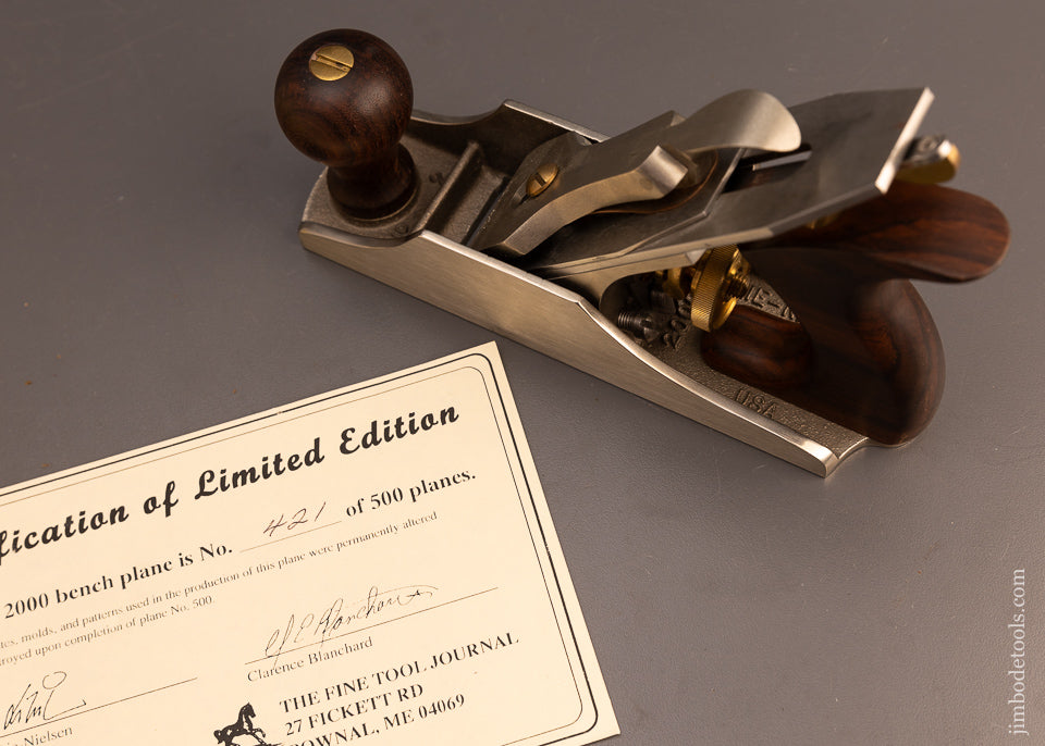 Rare White Bronze & Rosewood LIE NIELSEN No. LN 2000 Limited Edition Smooth Plane ( No. 602) Mint in The Box - 112800