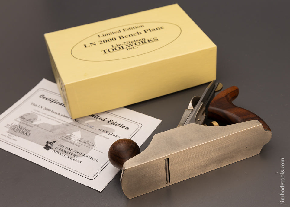 Rare White Bronze & Rosewood LIE NIELSEN No. LN 2000 Limited Edition Smooth Plane (No. 602) Mint in the Box - 112815