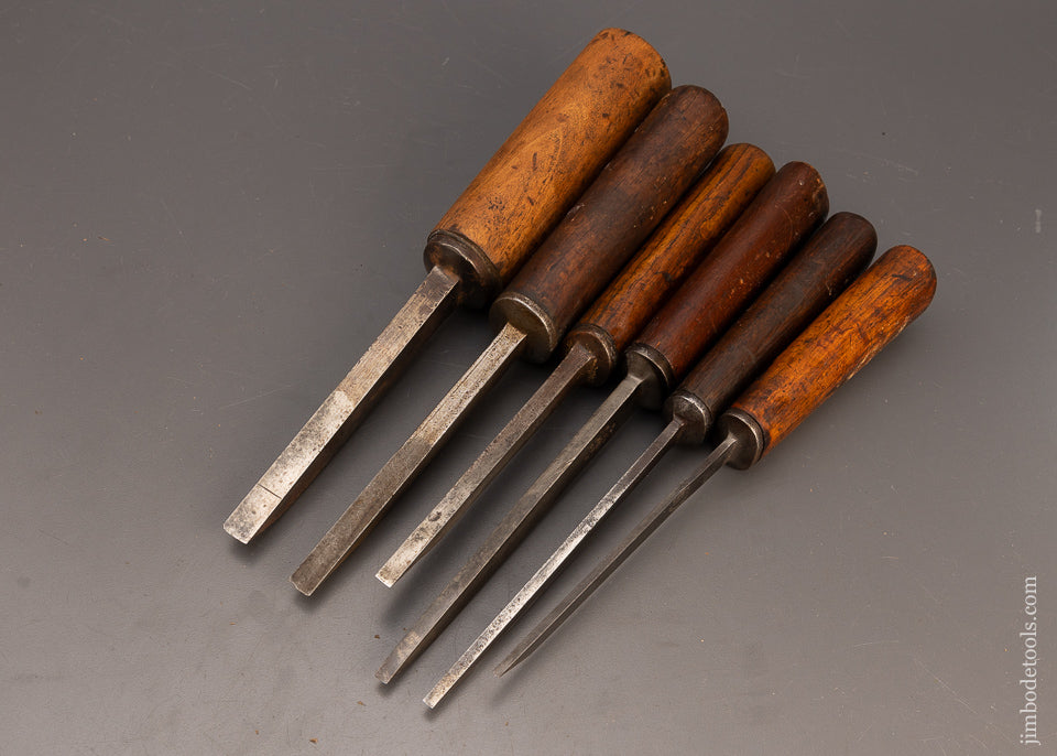 Fine Set of 6 WARD Pig Sticker Mortise Chisels - 112880