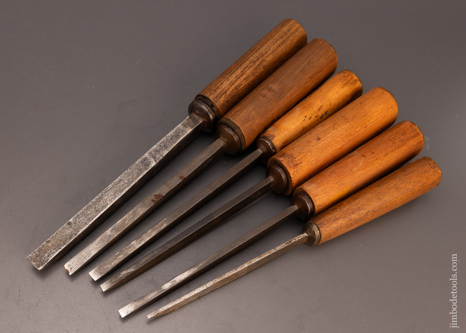 Fine Set of 6 WARD Pig Sticker Mortise Chisels - 112883