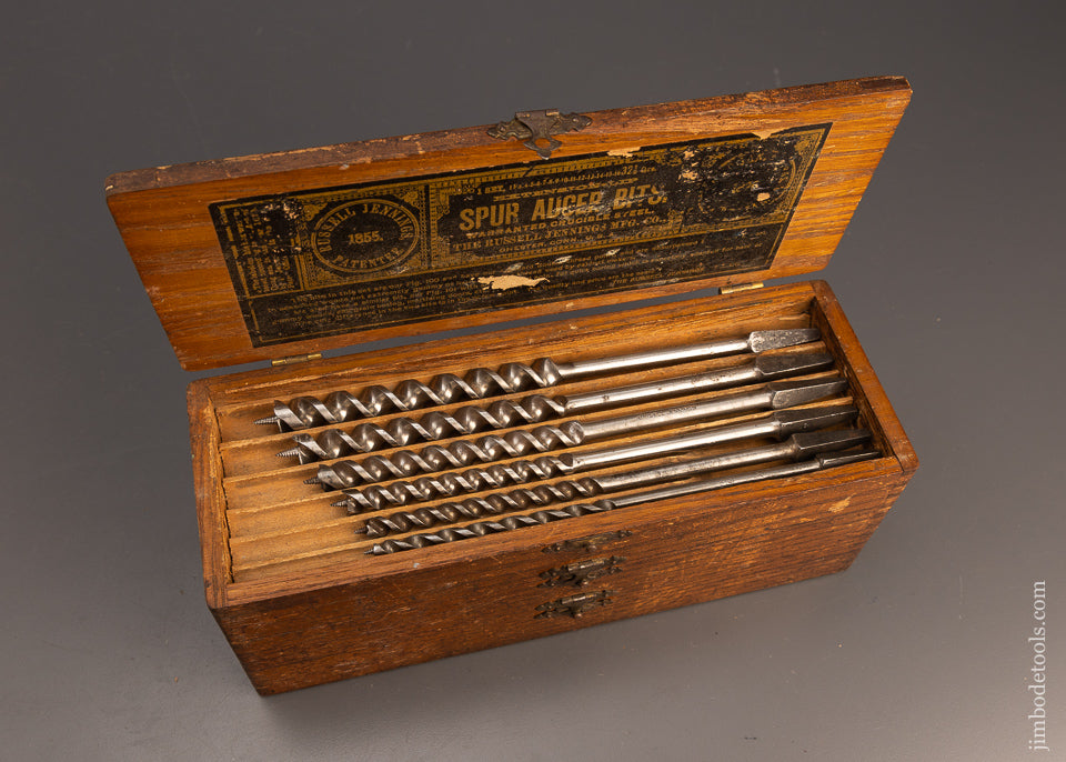 Fine Complete Set of RUSSELL JENNINGS Auger Bits in 3 Tiered Box - 113002