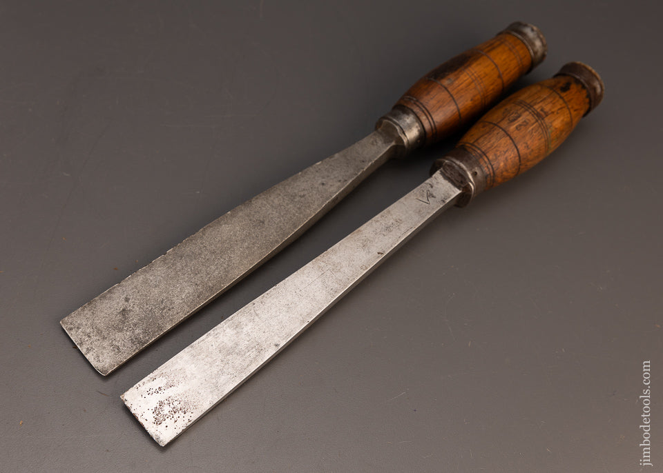 Stunning Pair of Dutch Heavy Framing Chisels 1 1/2 & 1 1/4 Inches - 113026