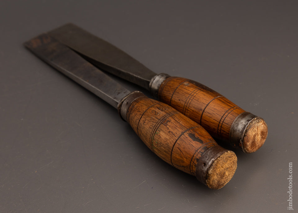 Stunning Pair of Dutch Heavy Framing Chisels 1 1/2 & 1 1/4 Inches - 113026