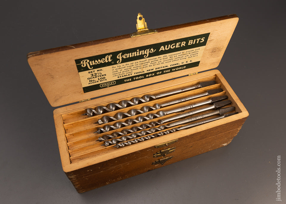 Complete & Fine Set of 13 RUSSELL JENNINGS Auger Bits in Original Three Tiered Box - 113070