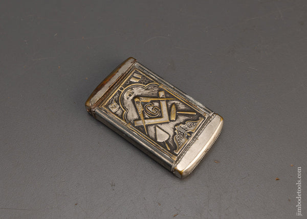 Patented JAN 12, 1904 Embossed Masonic Match Safe Double Sided - 113090