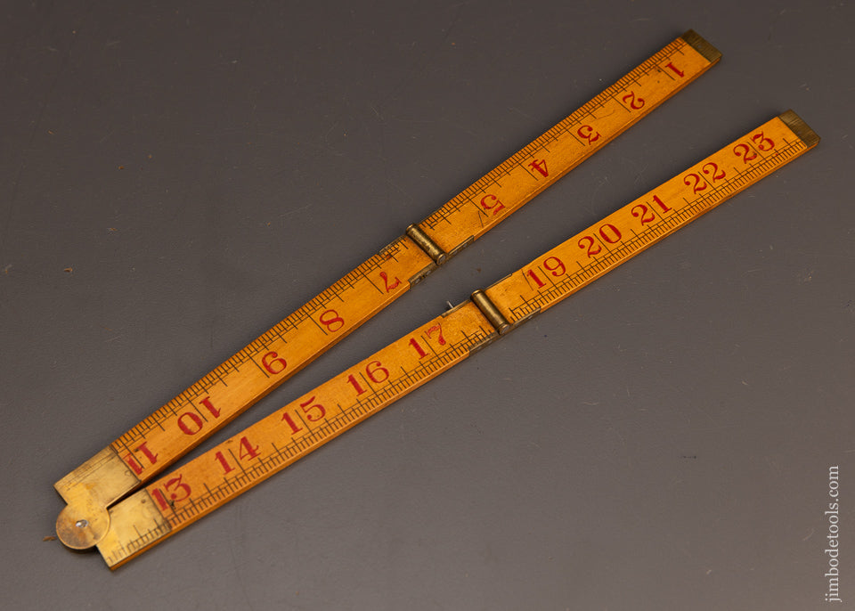 Very Rare THE C.S. CO. No. 7 NEARSITE Folding Rule in Red - 113109