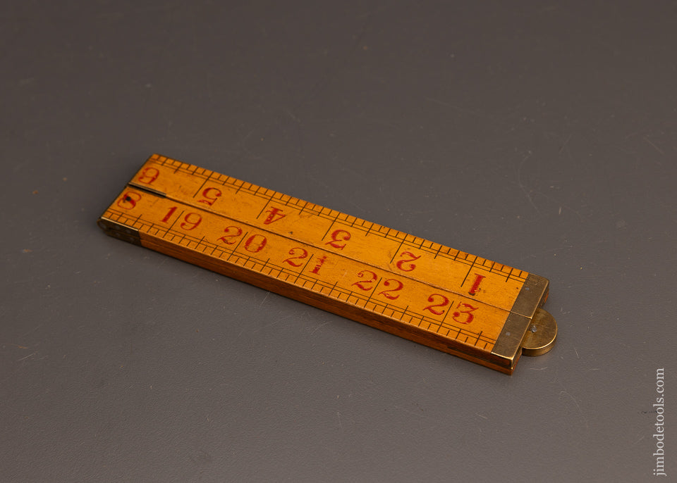 Very Rare THE C.S. CO. No. 7 NEARSITE Folding Rule in Red - 113109