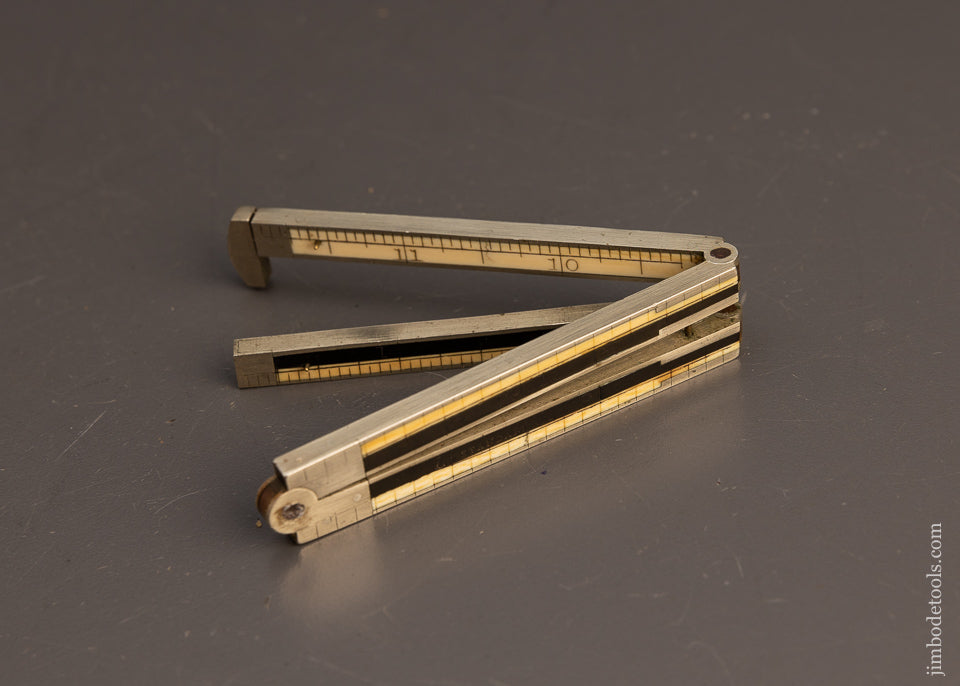 STANDARD RULE CO. No. 112 Ebony & Ivory & German Silver Caliper Rule - 113207G