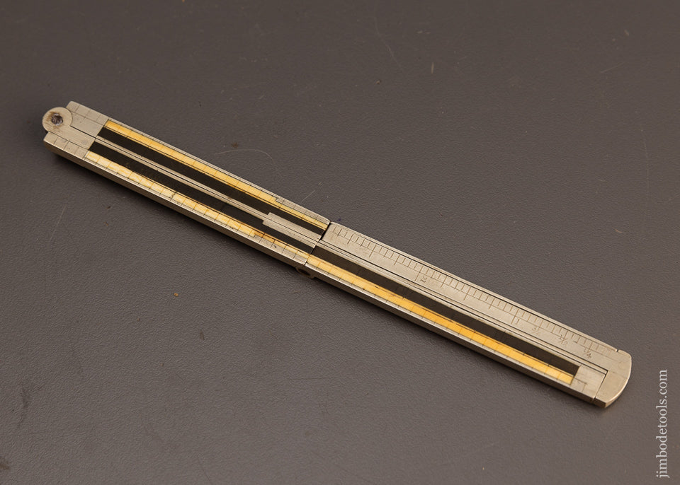 STANDARD RULE CO. No. 112 Ebony & Ivory & German Silver Caliper Rule - 113207G