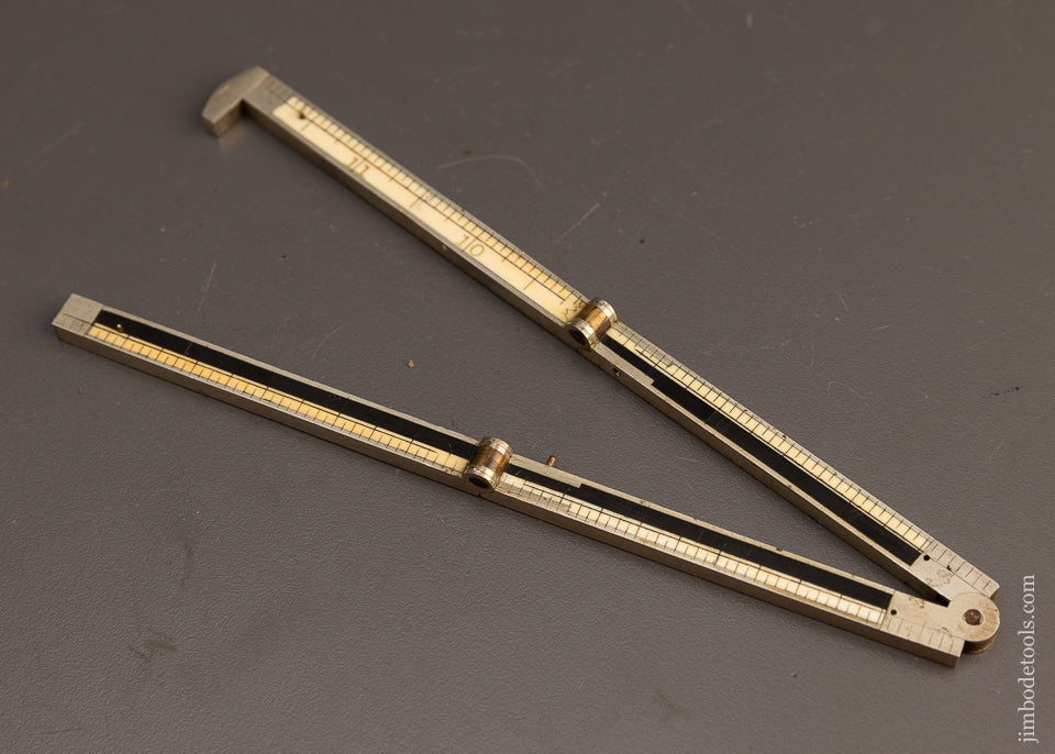 STANDARD RULE CO. No. 112 Ebony & Ivory & German Silver Caliper Rule - 113207G