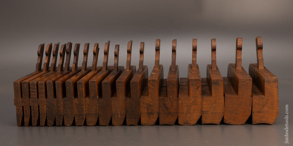 Premium Crisp & Fine Set of 18 Hollow & Round Moulding Planes by MOSELEY & SON Skewed - 113571