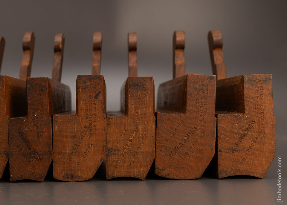 Premium Crisp & Fine Set of 18 Hollow & Round Moulding Planes by MOSELEY & SON Skewed - 113571