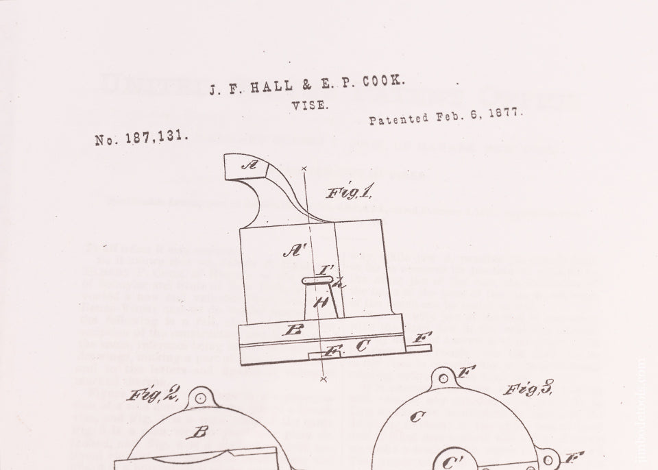 Rare HALL & COOK PATENT 2 1/2 Inch Swivel Vise - 113585