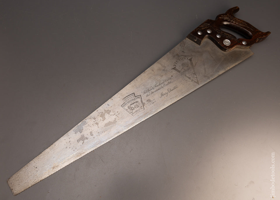 Near Mint Rosewood Handled DISSTON No. D-15 Hand Saw - 113661