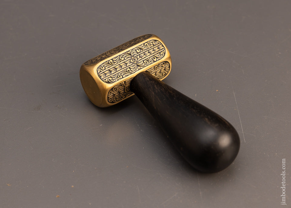 Lavishly Engraved Ebony Handled Brass Carver’s Mallet by MIKHAIL DAVYDOV - 113790