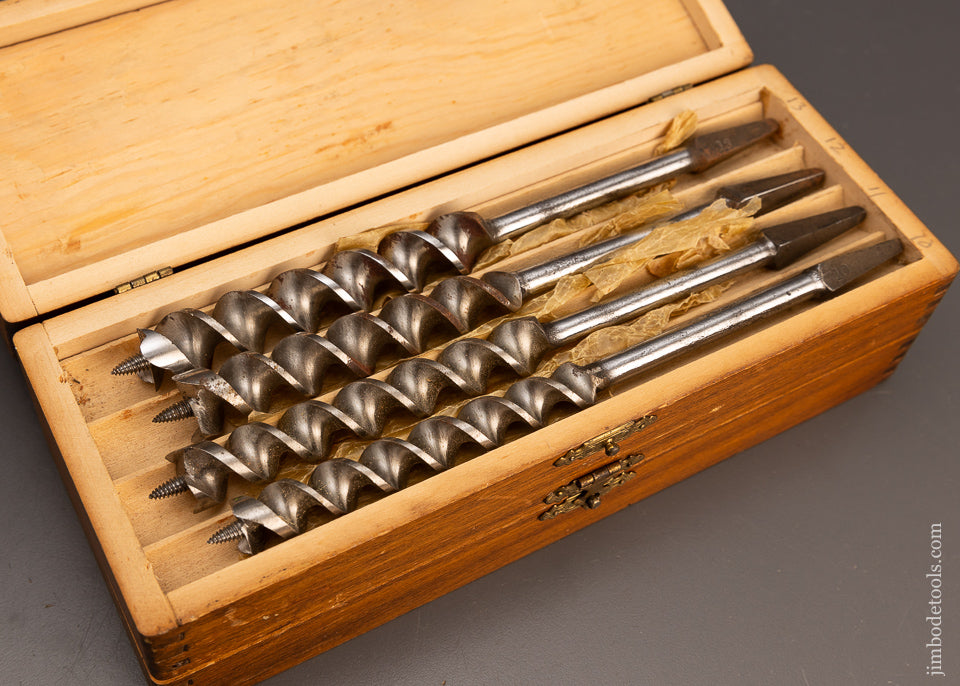 Complete & Fine Set of 13 RUSSELL JENNINGS Auger Bits in Original Three Tiered Box - 114016